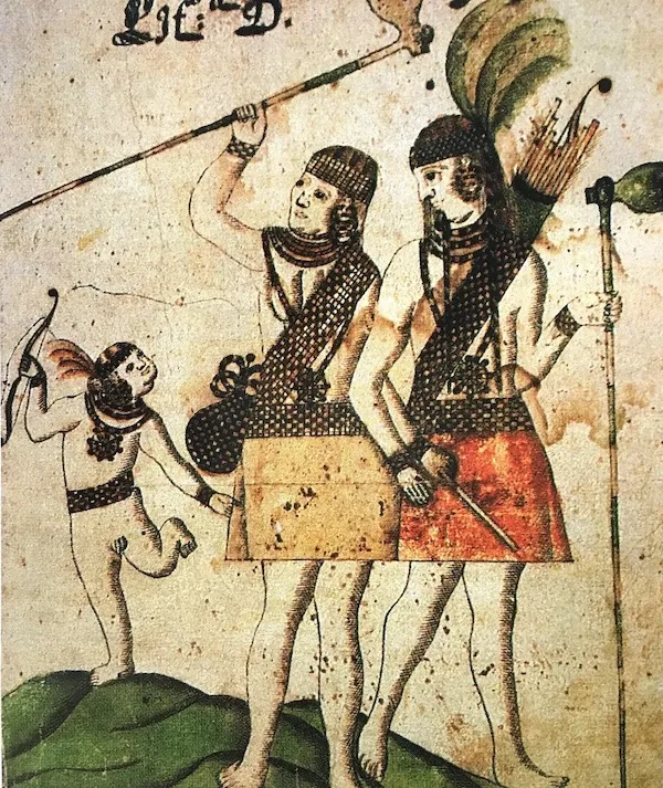 Lenape Family, 1680 Pehr Lindhestrom Color Drawing Courtesy of De La Gardie School, Ludkoping, Sweden